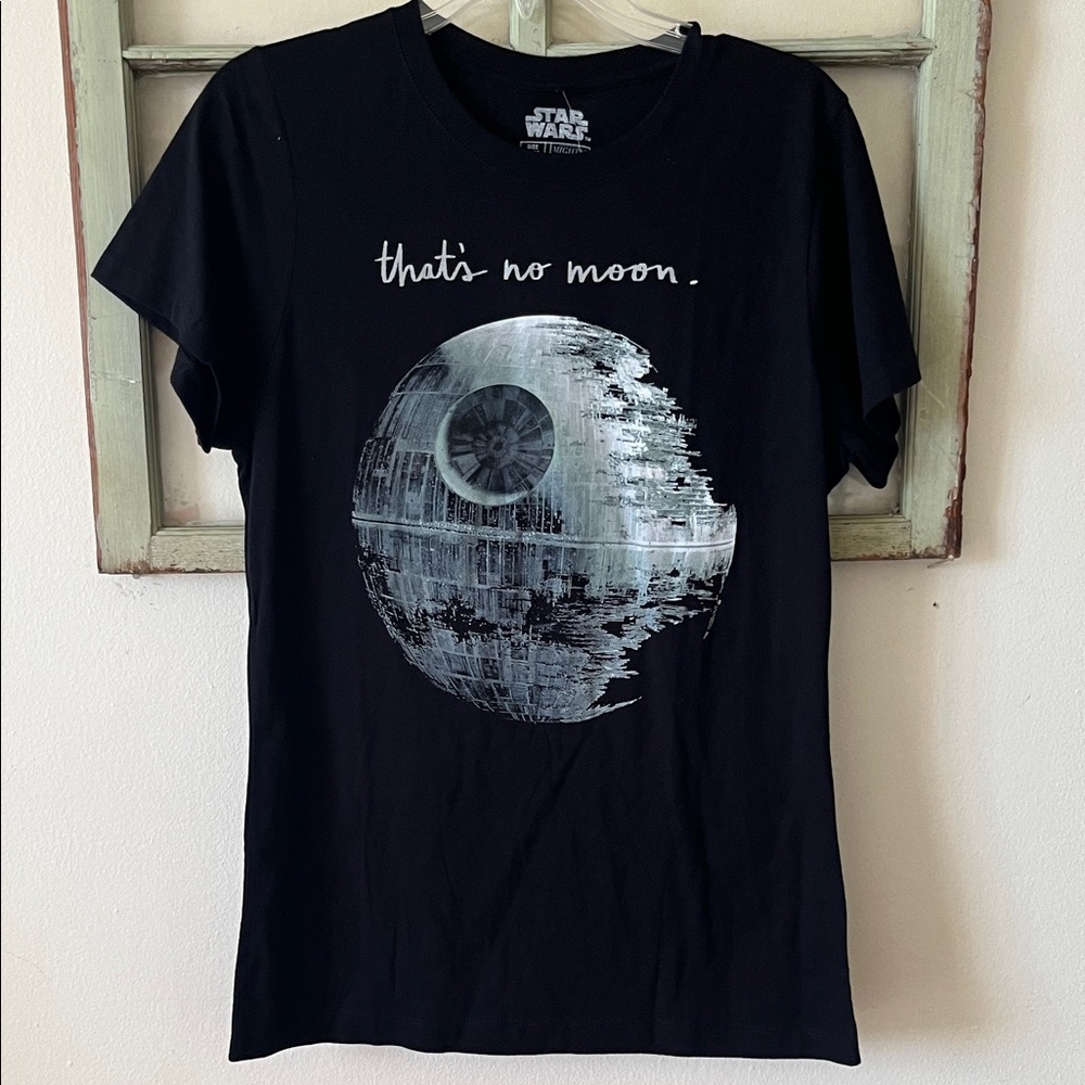 NWT Star Wars Unisex Black Death Star Tee Shirt Short Sleeve Kids XL Women's S